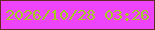 文字の大きさ：3、枠の色：622821、背景の色：ee44fc、文字の色：a4cb23 無料ブログパーツのブログ時計