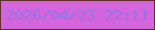 文字の大きさ：4、枠の色：622b29、背景の色：d465dc、文字の色：9674e5 無料ブログパーツのブログ時計