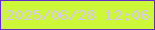文字の大きさ：3、枠の色：622ec3、背景の色：cdf739、文字の色：d9c6f1 無料ブログパーツのブログ時計