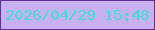 文字の大きさ：2、枠の色：622f94、背景の色：c8aff0、文字の色：40e0d6 無料ブログパーツのブログ時計