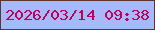 文字の大きさ：5、枠の色：62322e、背景の色：a8b9fa、文字の色：ba0258 無料ブログパーツのブログ時計
