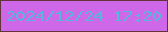 文字の大きさ：5、枠の色：623339、背景の色：ce67e8、文字の色：56b7db 無料ブログパーツのブログ時計