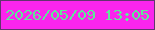 文字の大きさ：2、枠の色：62346e、背景の色：fa25ed、文字の色：5fe899 無料ブログパーツのブログ時計