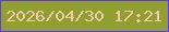 文字の大きさ：4、枠の色：6235ff、背景の色：909f2d、文字の色：eccbb0 無料ブログパーツのブログ時計