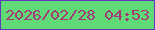 文字の大きさ：1、枠の色：6237bb、背景の色：5fda77、文字の色：a43879 無料ブログパーツのブログ時計