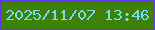 文字の大きさ：5、枠の色：6238f5、背景の色：3f8006、文字の色：73ddf1 無料ブログパーツのブログ時計