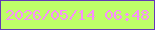 文字の大きさ：1、枠の色：623ab6、背景の色：befe68、文字の色：f98ffb 無料ブログパーツのブログ時計