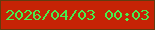 文字の大きさ：4、枠の色：623b0f、背景の色：c62305、文字の色：48ee4c 無料ブログパーツのブログ時計