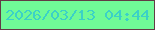 文字の大きさ：1、枠の色：623b45、背景の色：70fa97、文字の色：3bd1c7 無料ブログパーツのブログ時計