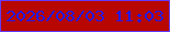 文字の大きさ：4、枠の色：623bfa、背景の色：b80702、文字の色：2218e7 無料ブログパーツのブログ時計