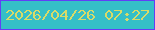 文字の大きさ：1、枠の色：623ef6、背景の色：35bfc7、文字の色：d8db68 無料ブログパーツのブログ時計