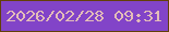 文字の大きさ：3、枠の色：624009、背景の色：8244c8、文字の色：e3bdb8 無料ブログパーツのブログ時計