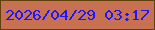 文字の大きさ：3、枠の色：62400a、背景の色：c87052、文字の色：1e16fc 無料ブログパーツのブログ時計