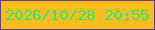 文字の大きさ：1、枠の色：62408d、背景の色：fdbe1d、文字の色：23eb7b 無料ブログパーツのブログ時計