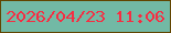 文字の大きさ：4、枠の色：624501、背景の色：72b9a5、文字の色：f62d42 無料ブログパーツのブログ時計