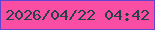 文字の大きさ：5、枠の色：6245ce、背景の色：fa4da4、文字の色：274247 無料ブログパーツのブログ時計