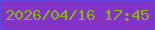 文字の大きさ：4、枠の色：6246e3、背景の色：8333c5、文字の色：8ab518 無料ブログパーツのブログ時計