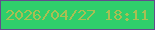 文字の大きさ：5、枠の色：624b8d、背景の色：2fce6b、文字の色：a9be53 無料ブログパーツのブログ時計