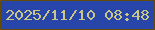 文字の大きさ：3、枠の色：624c06、背景の色：2845a9、文字の色：cac688 無料ブログパーツのブログ時計