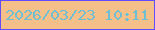 文字の大きさ：1、枠の色：624cff、背景の色：f5bf8a、文字の色：6fbed1 無料ブログパーツのブログ時計