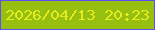 文字の大きさ：2、枠の色：624dfe、背景の色：97bf0f、文字の色：e2ec1f 無料ブログパーツのブログ時計