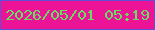 文字の大きさ：4、枠の色：624fd5、背景の色：ec1396、文字の色：66e063 無料ブログパーツのブログ時計
