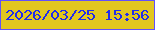 文字の大きさ：3、枠の色：6251fb、背景の色：e2c71f、文字の色：202ced 無料ブログパーツのブログ時計