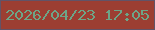 文字の大きさ：4、枠の色：625367、背景の色：9c3e32、文字の色：6da587 無料ブログパーツのブログ時計