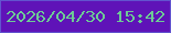 文字の大きさ：5、枠の色：6254cf、背景の色：5f13b8、文字の色：6dcb95 無料ブログパーツのブログ時計