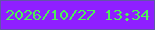 文字の大きさ：4、枠の色：6255aa、背景の色：8f1fff、文字の色：4ef058 無料ブログパーツのブログ時計