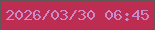 文字の大きさ：2、枠の色：625657、背景の色：bd2d52、文字の色：c98acb 無料ブログパーツのブログ時計