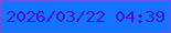 文字の大きさ：2、枠の色：6256e2、背景の色：1474fe、文字の色：3e11e3 無料ブログパーツのブログ時計