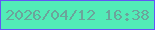 文字の大きさ：1、枠の色：6256f6、背景の色：52ecb7、文字の色：6ba49b 無料ブログパーツのブログ時計