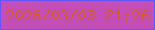 文字の大きさ：2、枠の色：6256fc、背景の色：c24eb6、文字の色：d65937 無料ブログパーツのブログ時計