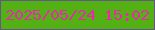 文字の大きさ：3、枠の色：62578c、背景の色：54b113、文字の色：e72aa9 無料ブログパーツのブログ時計