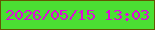 文字の大きさ：4、枠の色：625801、背景の色：4bdf33、文字の色：de09da 無料ブログパーツのブログ時計