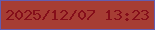 文字の大きさ：2、枠の色：625cb0、背景の色：a63d34、文字の色：860e1a 無料ブログパーツのブログ時計