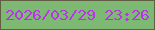 文字の大きさ：4、枠の色：625e44、背景の色：7eb973、文字の色：b933e7 無料ブログパーツのブログ時計