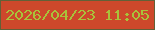 文字の大きさ：4、枠の色：626037、背景の色：cd482b、文字の色：a9c23a 無料ブログパーツのブログ時計