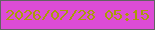 文字の大きさ：4、枠の色：626262、背景の色：dd4cd6、文字の色：aa9b09 無料ブログパーツのブログ時計