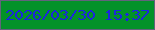 文字の大きさ：5、枠の色：62637c、背景の色：039229、文字の色：1b25df 無料ブログパーツのブログ時計
