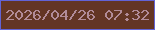 文字の大きさ：5、枠の色：6263d5、背景の色：633524、文字の色：b18b98 無料ブログパーツのブログ時計