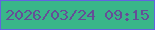 文字の大きさ：3、枠の色：6263e0、背景の色：39b689、文字の色：654e97 無料ブログパーツのブログ時計
