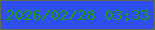 文字の大きさ：1、枠の色：626b54、背景の色：2e4eed、文字の色：1c9d13 無料ブログパーツのブログ時計