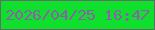 文字の大きさ：5、枠の色：626d65、背景の色：0fe02d、文字の色：8d5fab 無料ブログパーツのブログ時計