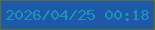文字の大きさ：1、枠の色：626f25、背景の色：1c59aa、文字の色：2093b9 無料ブログパーツのブログ時計