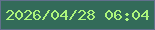 文字の大きさ：2、枠の色：626f8d、背景の色：336b59、文字の色：acf57c 無料ブログパーツのブログ時計