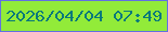 文字の大きさ：5、枠の色：6270e1、背景の色：92eb39、文字の色：09797b 無料ブログパーツのブログ時計