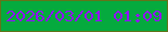 文字の大きさ：3、枠の色：62741a、背景の色：05aa3e、文字の色：8d13ff 無料ブログパーツのブログ時計