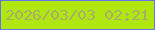 文字の大きさ：1、枠の色：6274ef、背景の色：b0e710、文字の色：a6ae67 無料ブログパーツのブログ時計